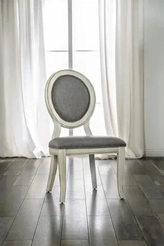 Style Loft Collection Antique White and Grey Side Chairs Set Of 2