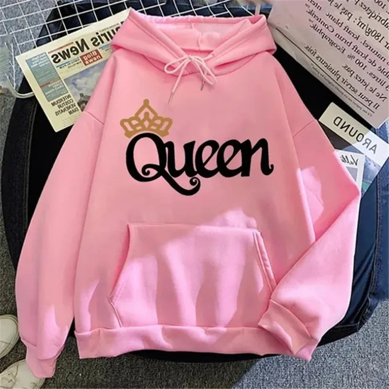 QUEEN Print Hoodies Fleece Hooded Sweatshir
