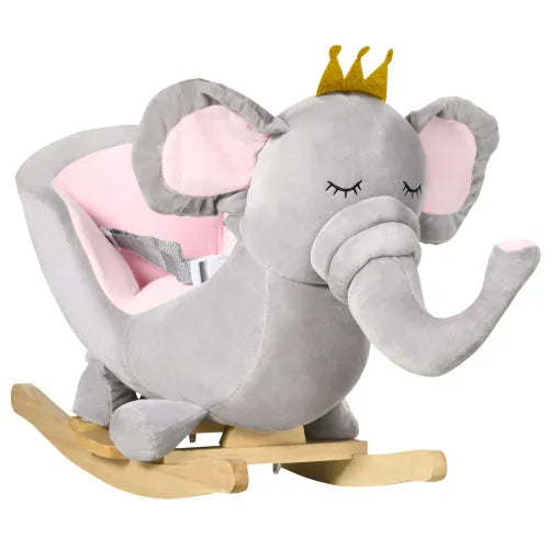 Style Loft Collection Baby Elephant Wooden Rocking Chair