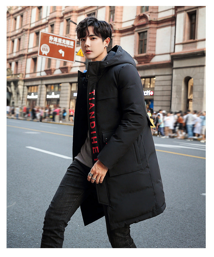 2019 Winter Stylish Long Hooded Cotton Jacket for Men