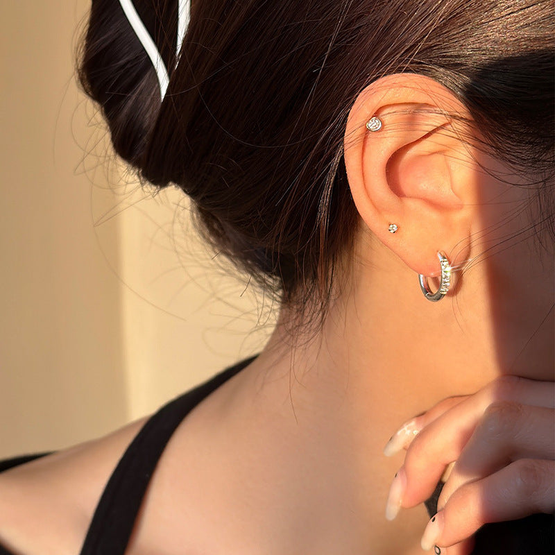 Geometric Rhinestone Zircon Simple Ear Clip