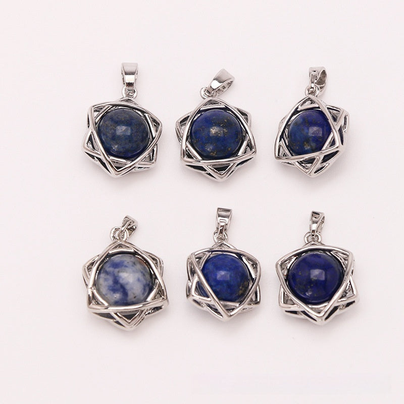 Crystal Aventurine Agate Star Pendant Beads