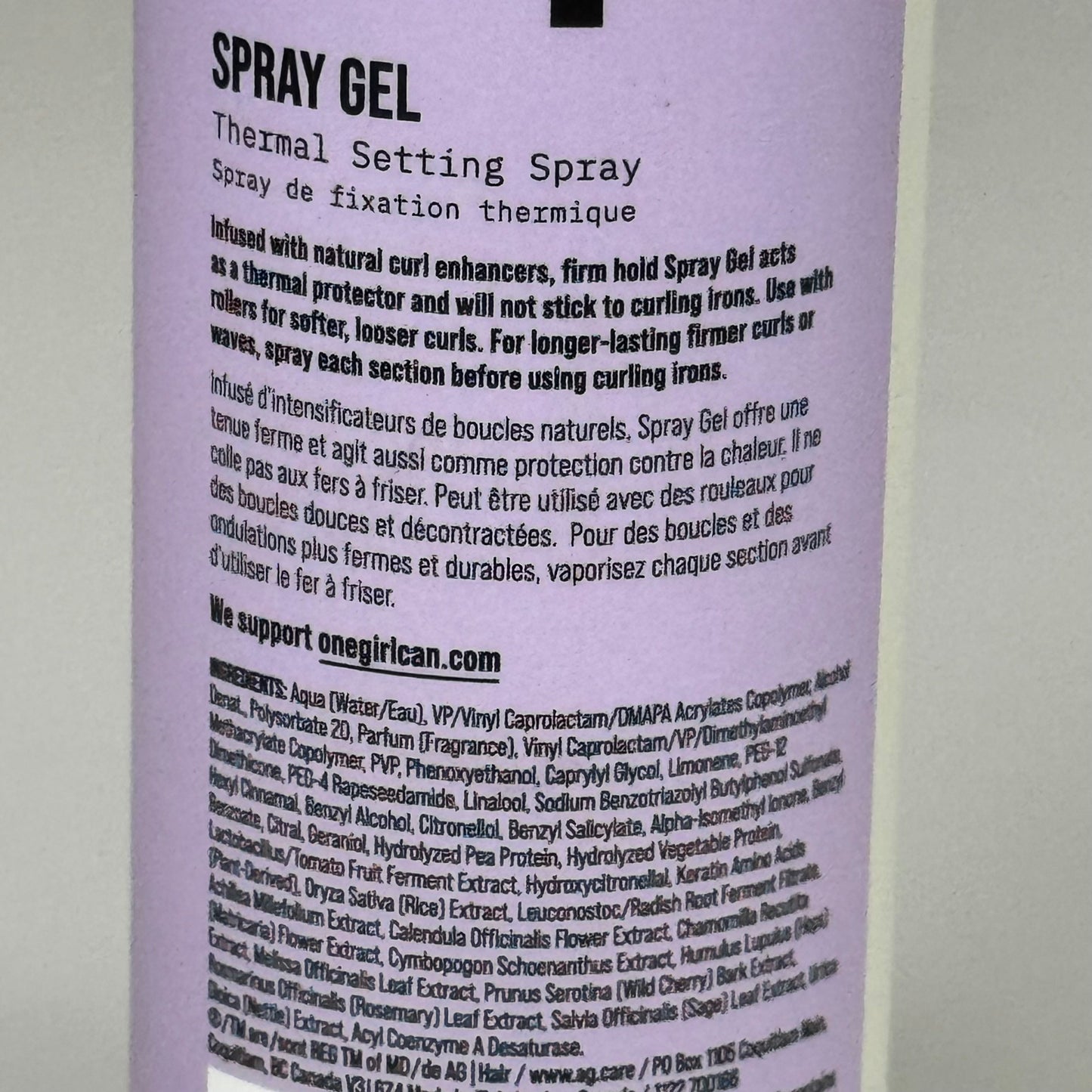 AG CARE Thermal Setting Spray Gel Protect From Heat w/ Firm Hold 8 fl oz 100131