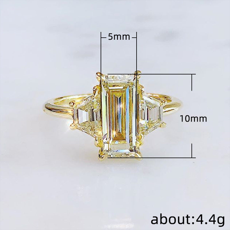 Square Zircon Wedding Ring