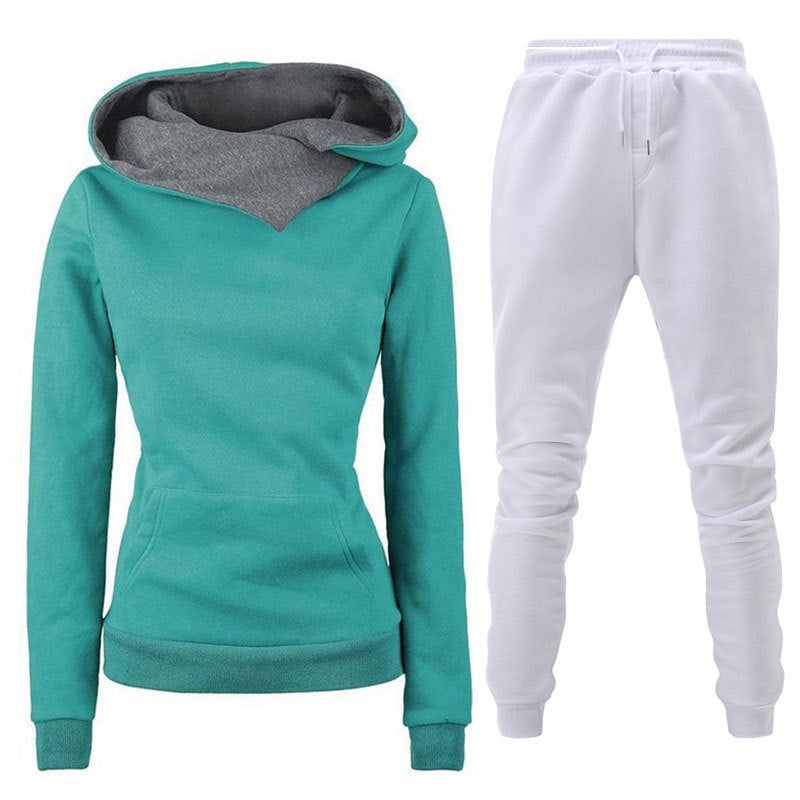 New Plush Hooded Sportswear Suit For Women