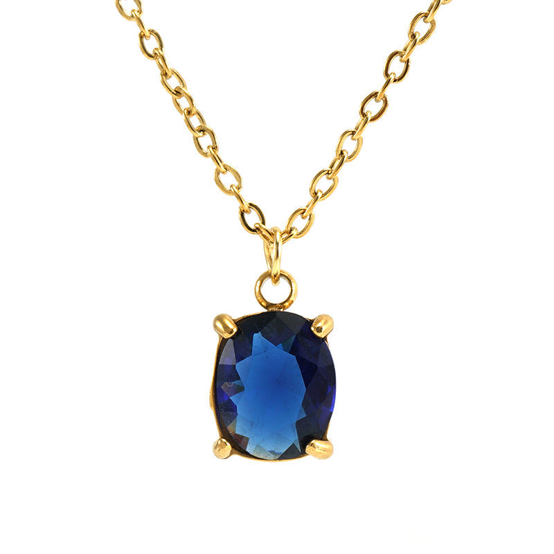 Stainless Steel Zircon Irregular Pendants Necklace For Women