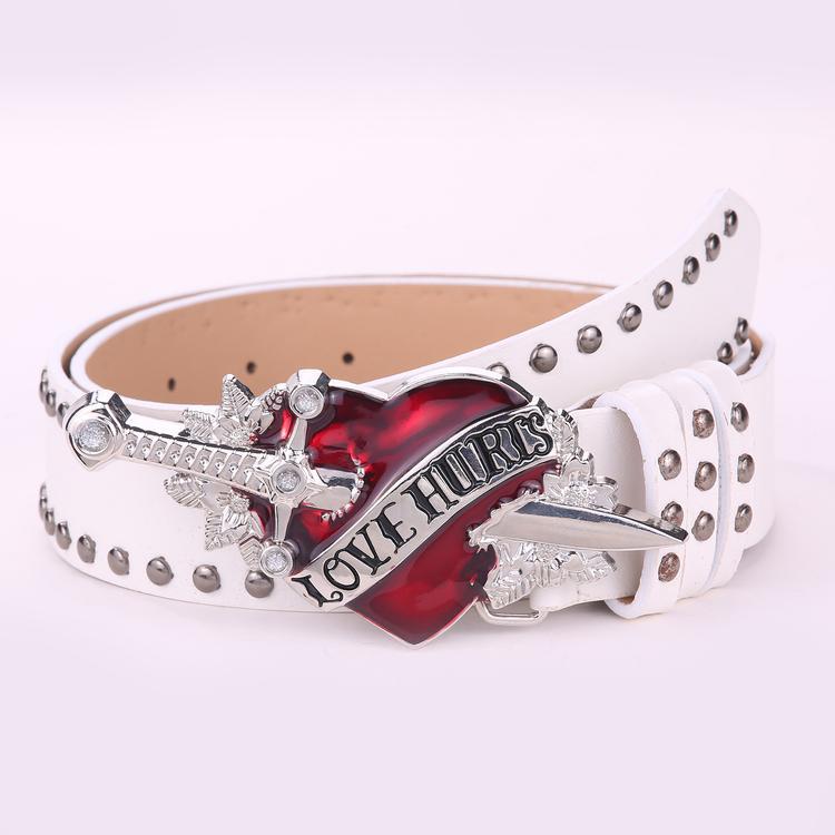 One Sword Piercing The Heart Big Head Belt Buckle Personality Spicy Girl