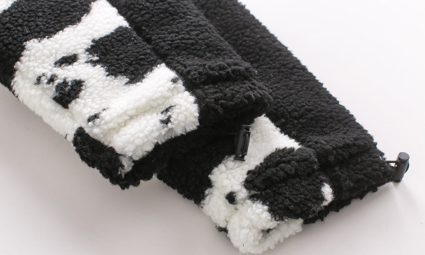 Oversized Cow Print Plush Cotton Jacket for All
