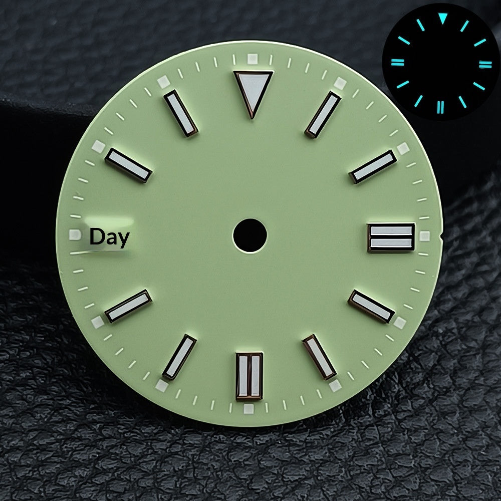 Watch Dial 285 Mm Sunburst Finish With Green Luminous Numerals