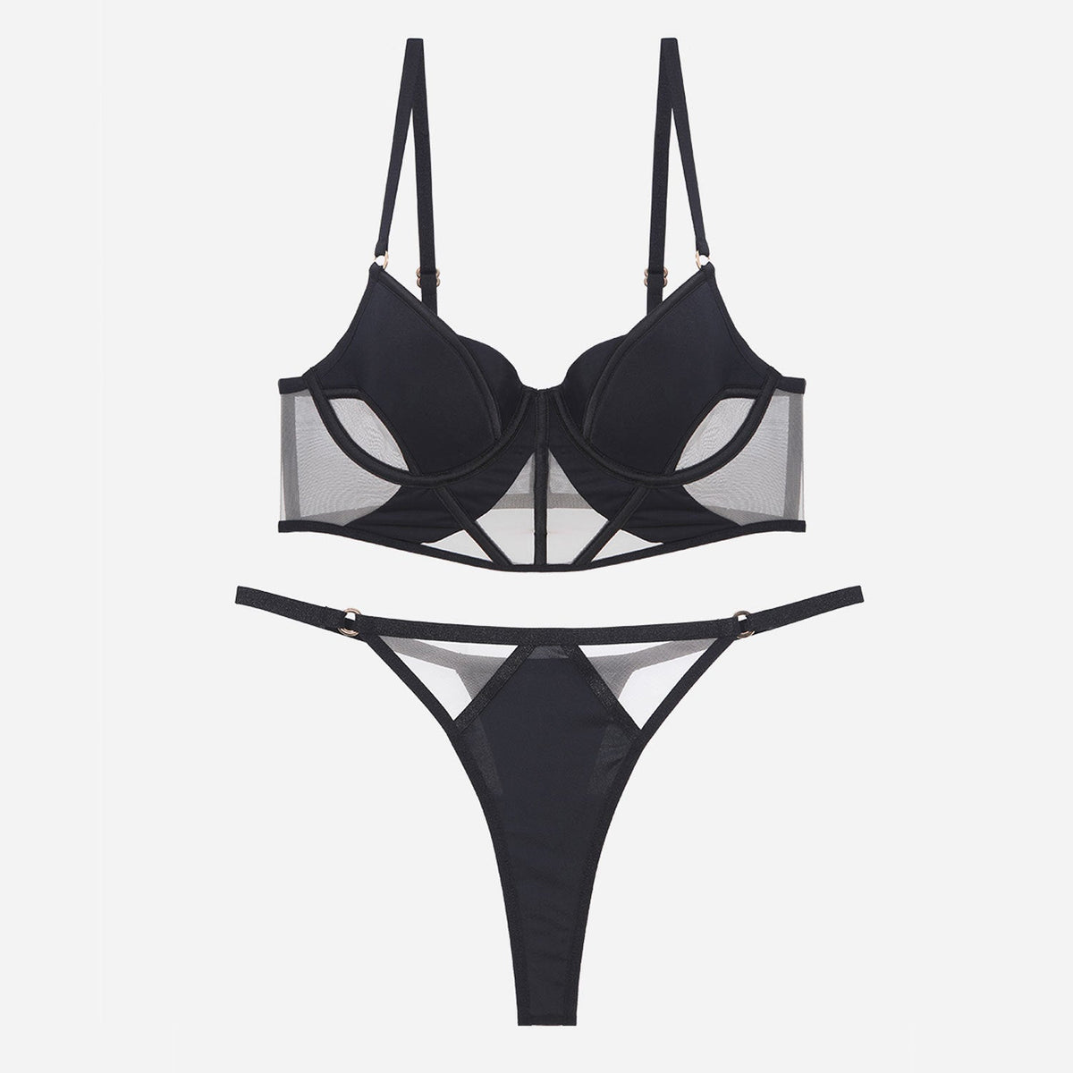 Glossy Mesh Hollow French Underwear Women