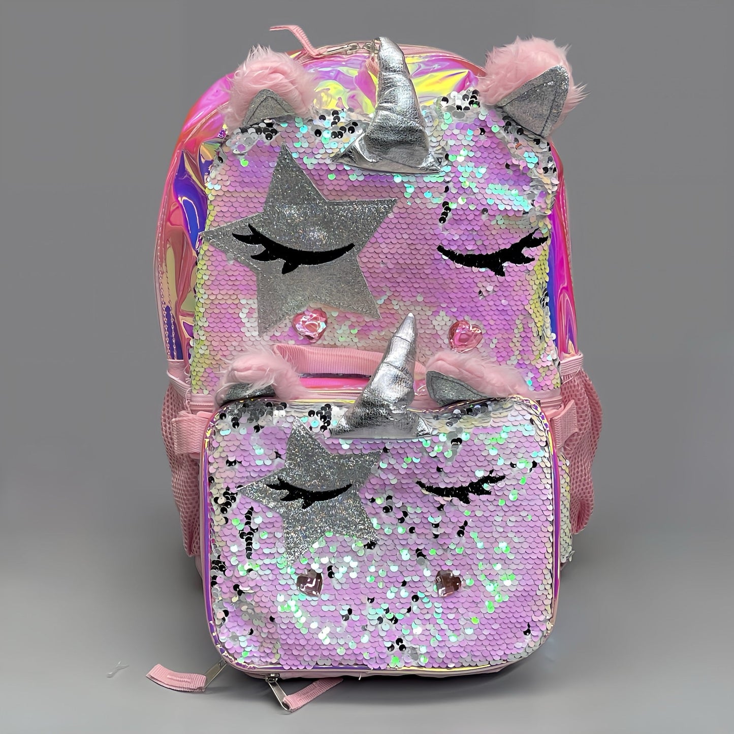 ACCESSORY INNOVATIONS Wonder Nation 10-PK Unicorn Backpack & Lunch Bag Pink
