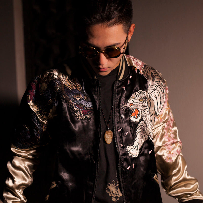 Men's Double-Sided Embroidered Jacket with Four Gods