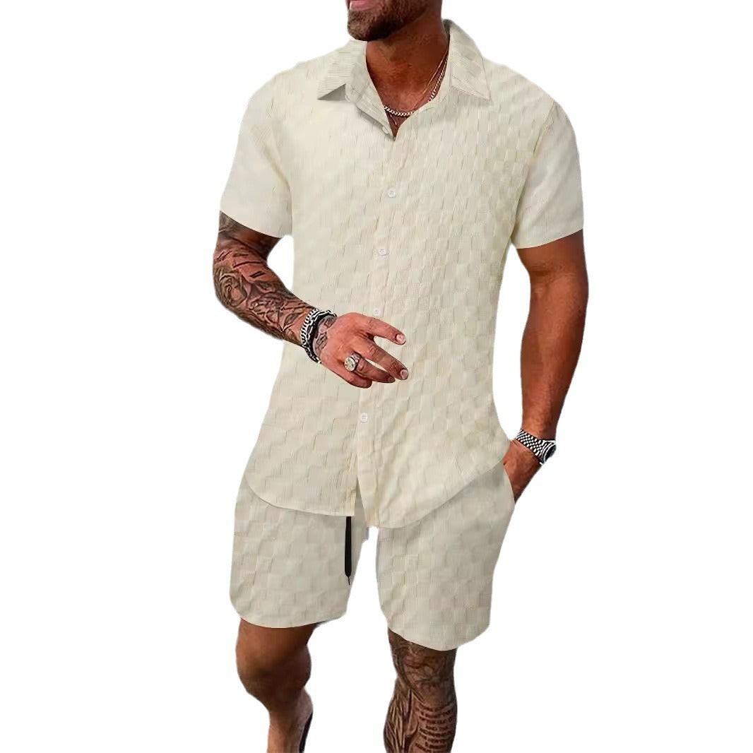 Men's Chemical Fiber Shirt Casual Suit