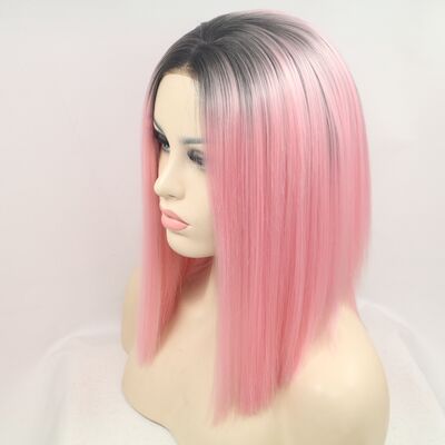 Synthetic Lace Front Mid-length Straight Wig, 12"