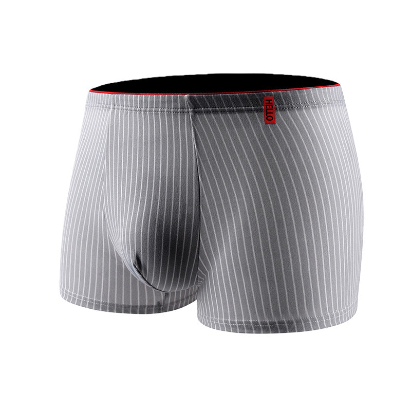 Striped Antibacterial Breathable Mid Rise Plus Size Mens Underwear