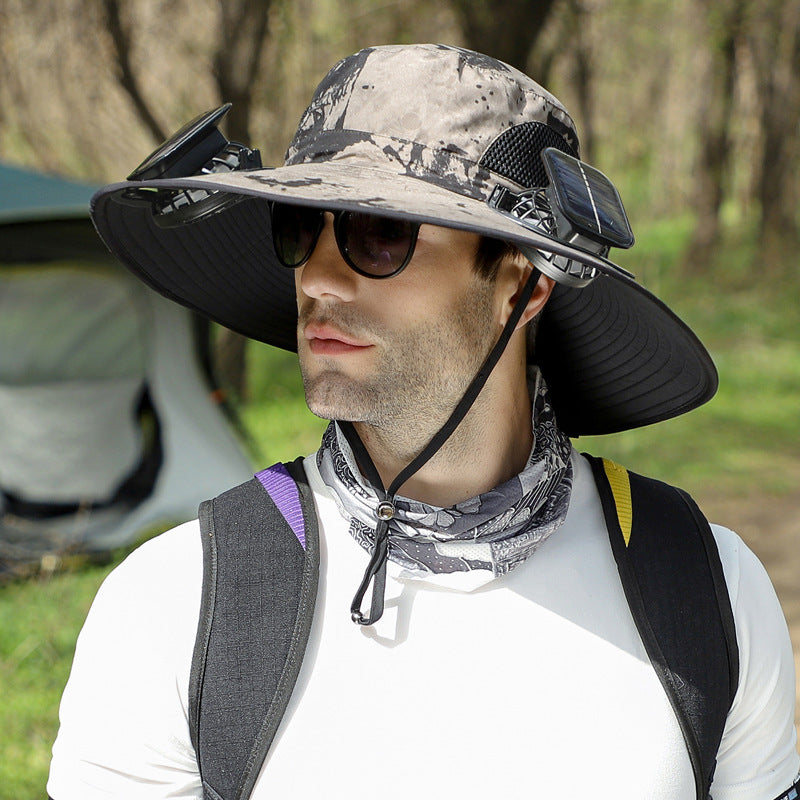 Solar Fan Cap Outdoor Mountaineering Fishing