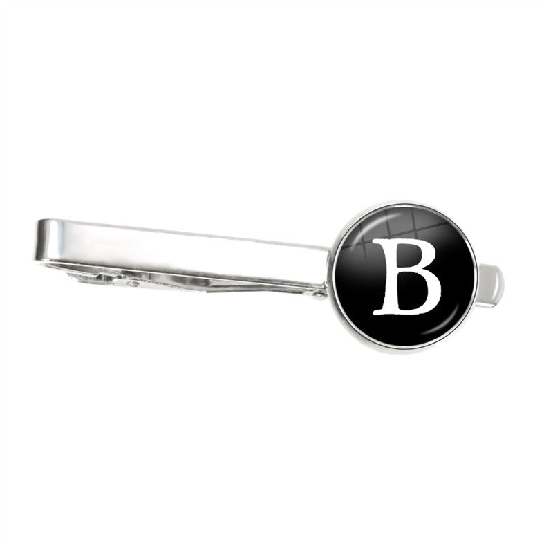 Letter Tie Clip Decoration With French Shirt