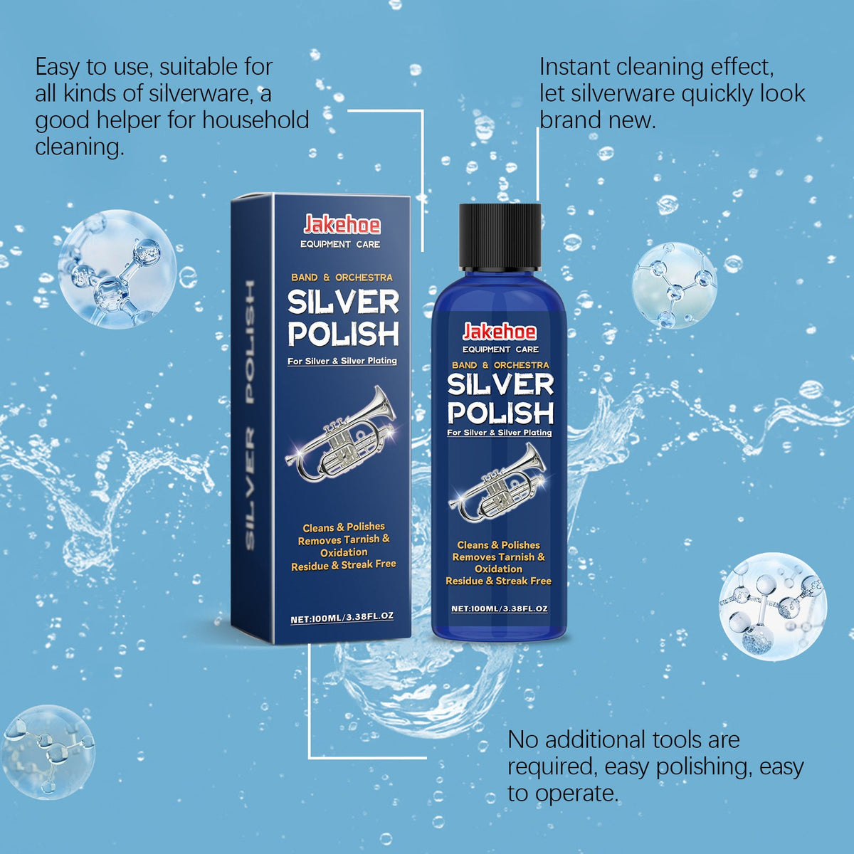 Jakehoe Silver Polishing Agent For Silver Jewelry Cleaning Stains, Daily Maintenance, Polishing, And Refurbishing Cleaner