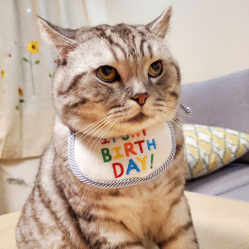 Factory Wholesale Direct Supply Pet Cat Bib Holiday Birthday Bib Pet Supplies Bib Triangle Scarf