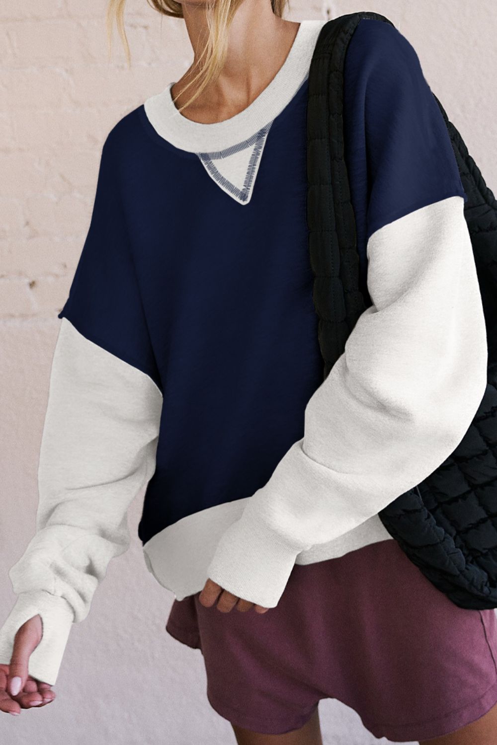 Women's Contrast Crewneck Sweatshirt