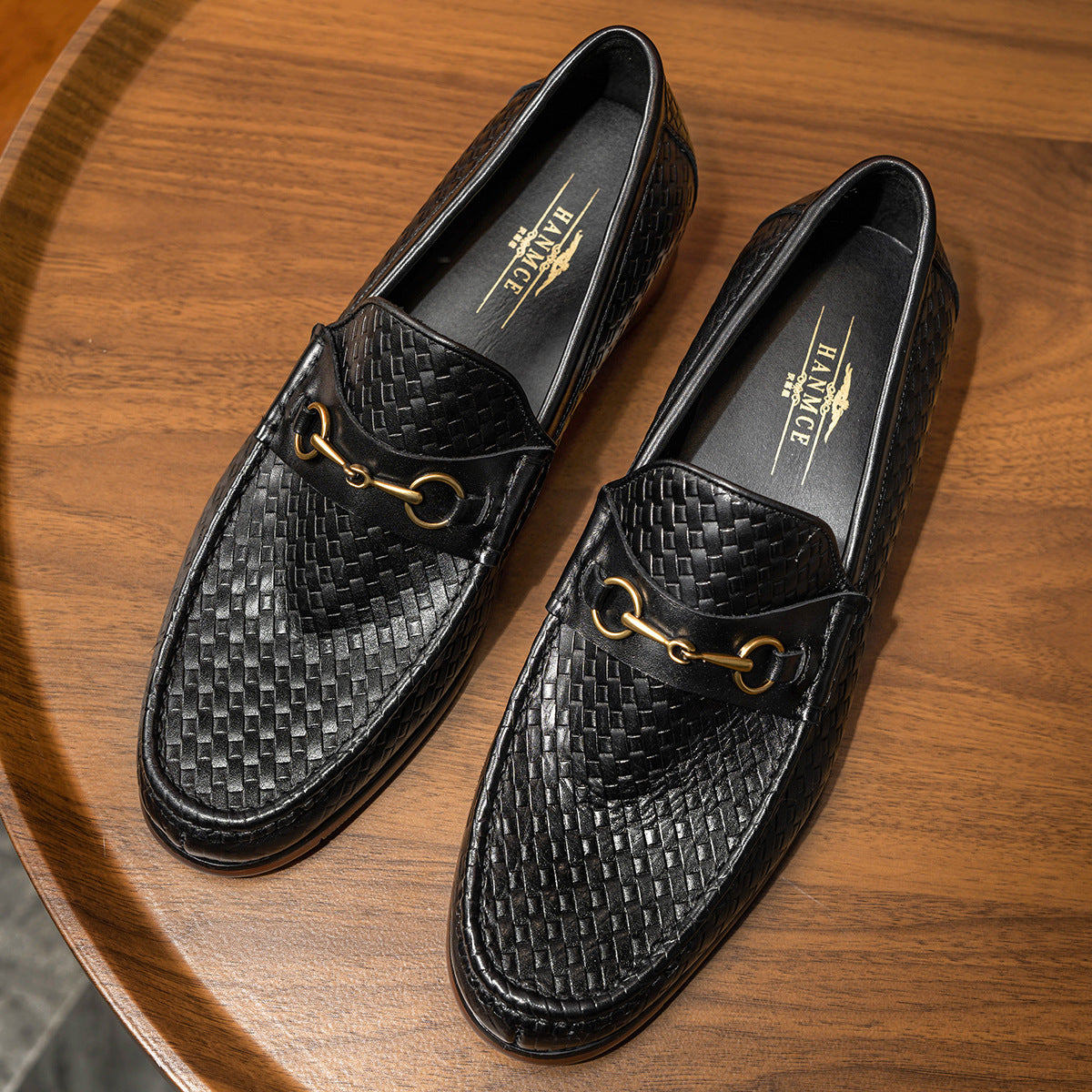 Men's Woven Leather Loafers