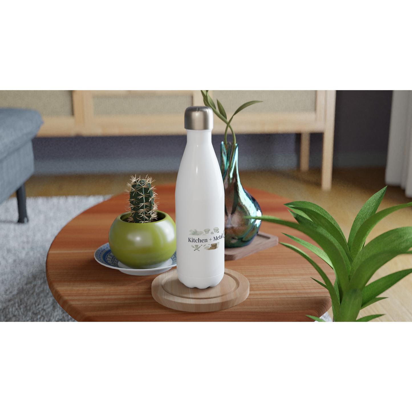 White 12oz Enamel Mug - White 17oz Stainless Steel Water Bottle | Coffee Mugs | Kitchen + Metal