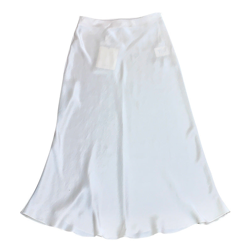 Water-wave-patterned Midi Skirt