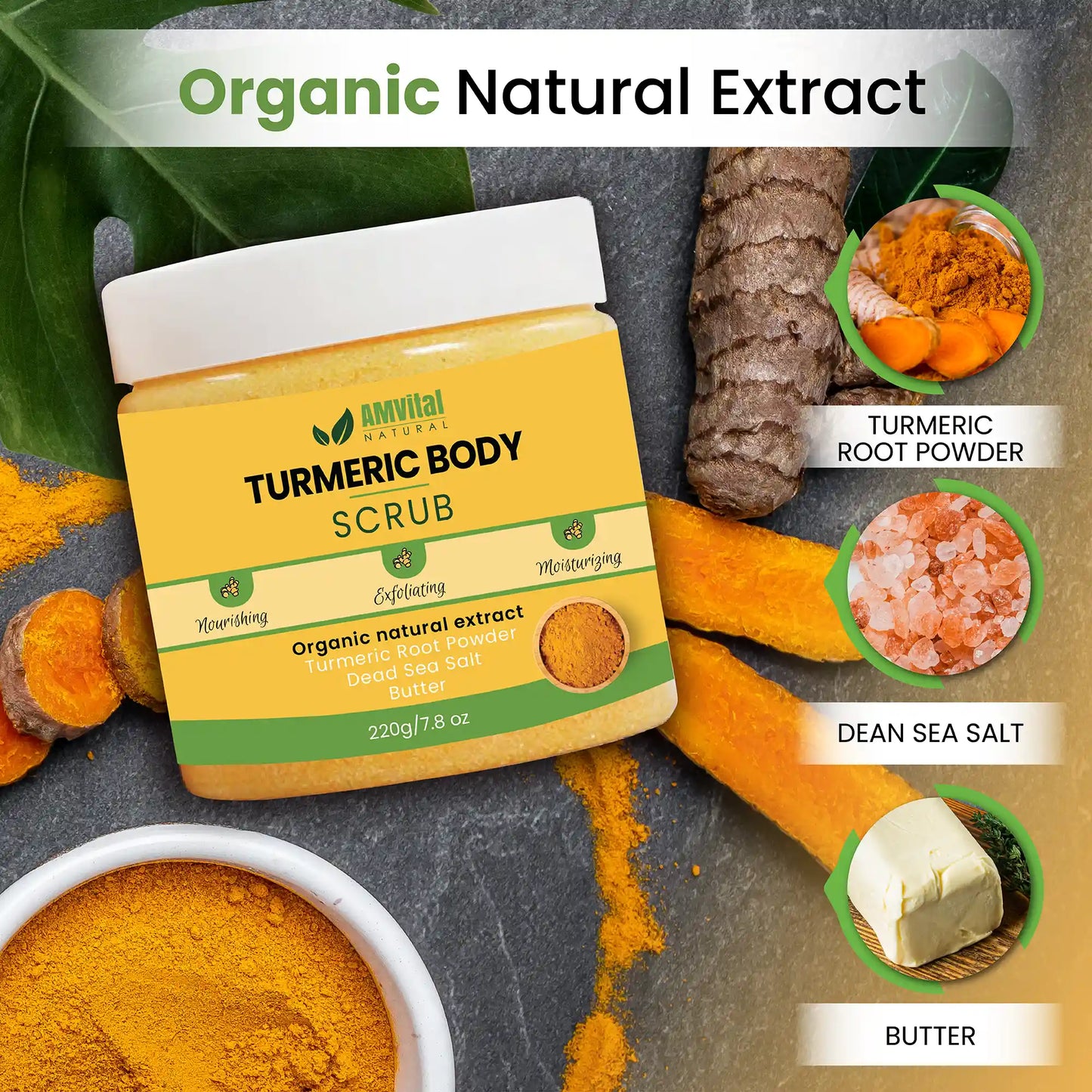 AMVital Turmeric Shower Duo (Soap + Scrub)