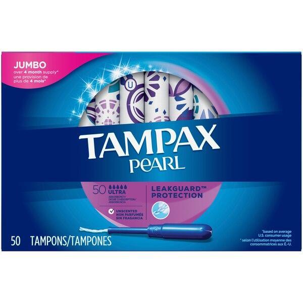 Tampax Pearl Tampons With LeakGuard Braid, Unscented, Ultra