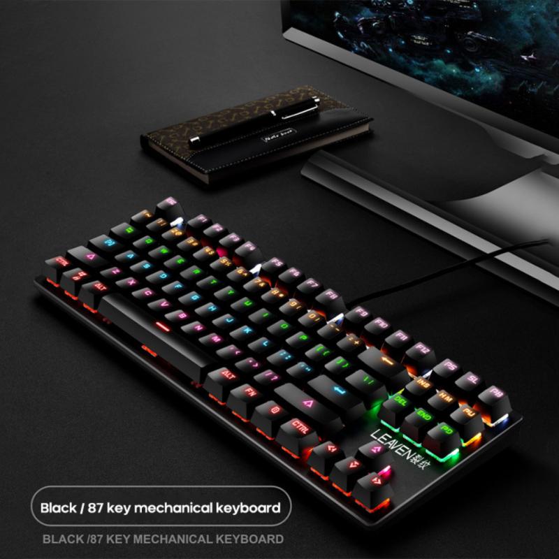 87-Key Mechanical Keyboard with Green Switches - Desktop Non-Punch Design