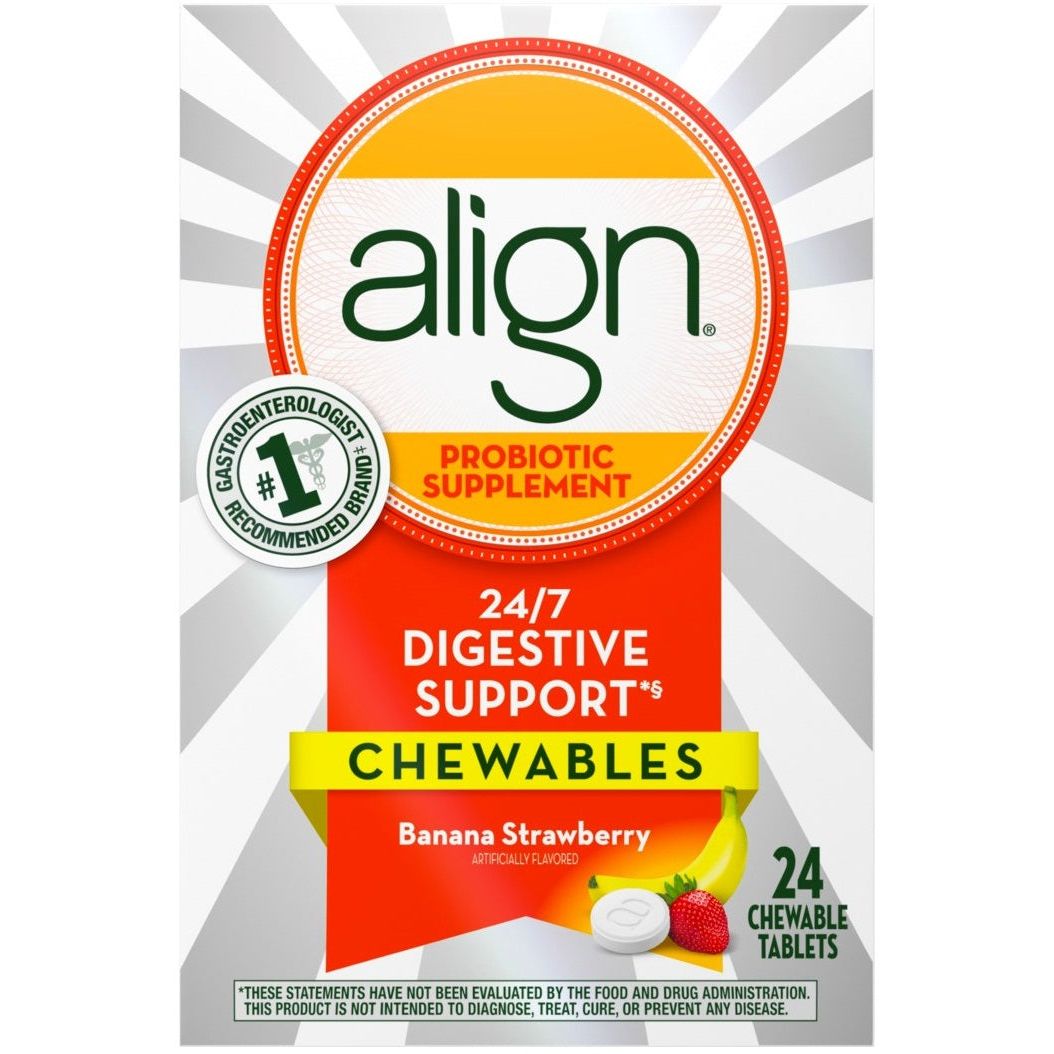 Align Probiotic Digestive Support, Chewable Tablets, Banana/Strawberry