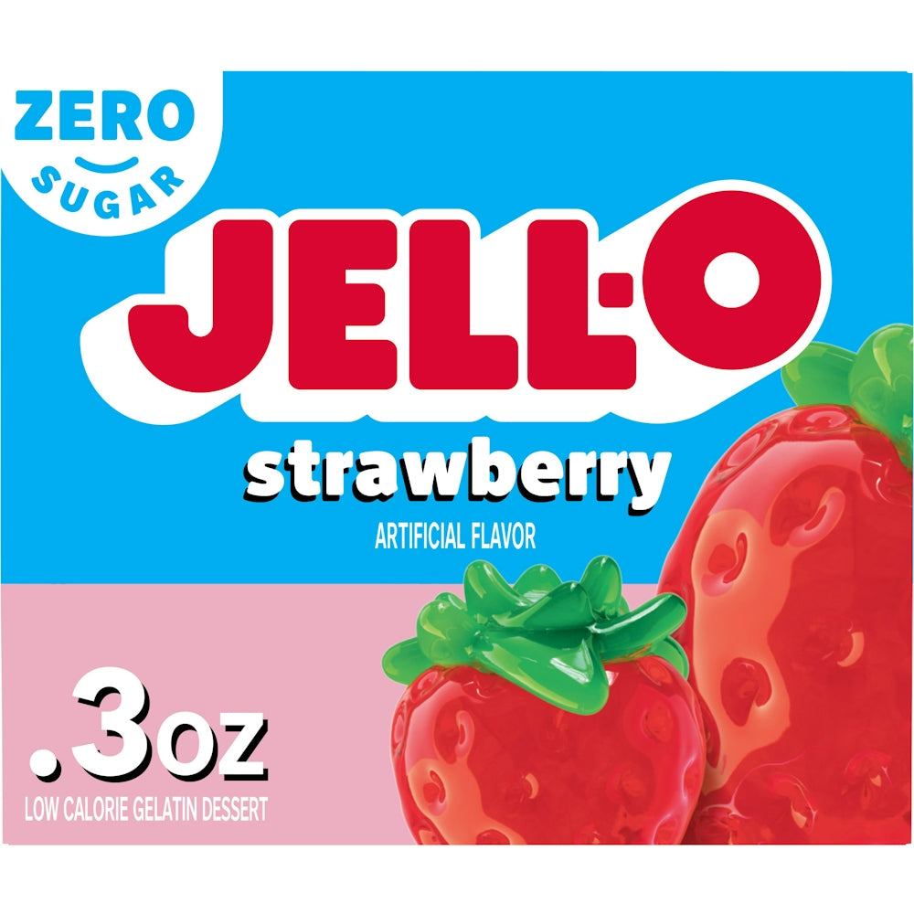 Jell-O Sugar Free Strawberry Low Calorie Gelatin Dessert Mix