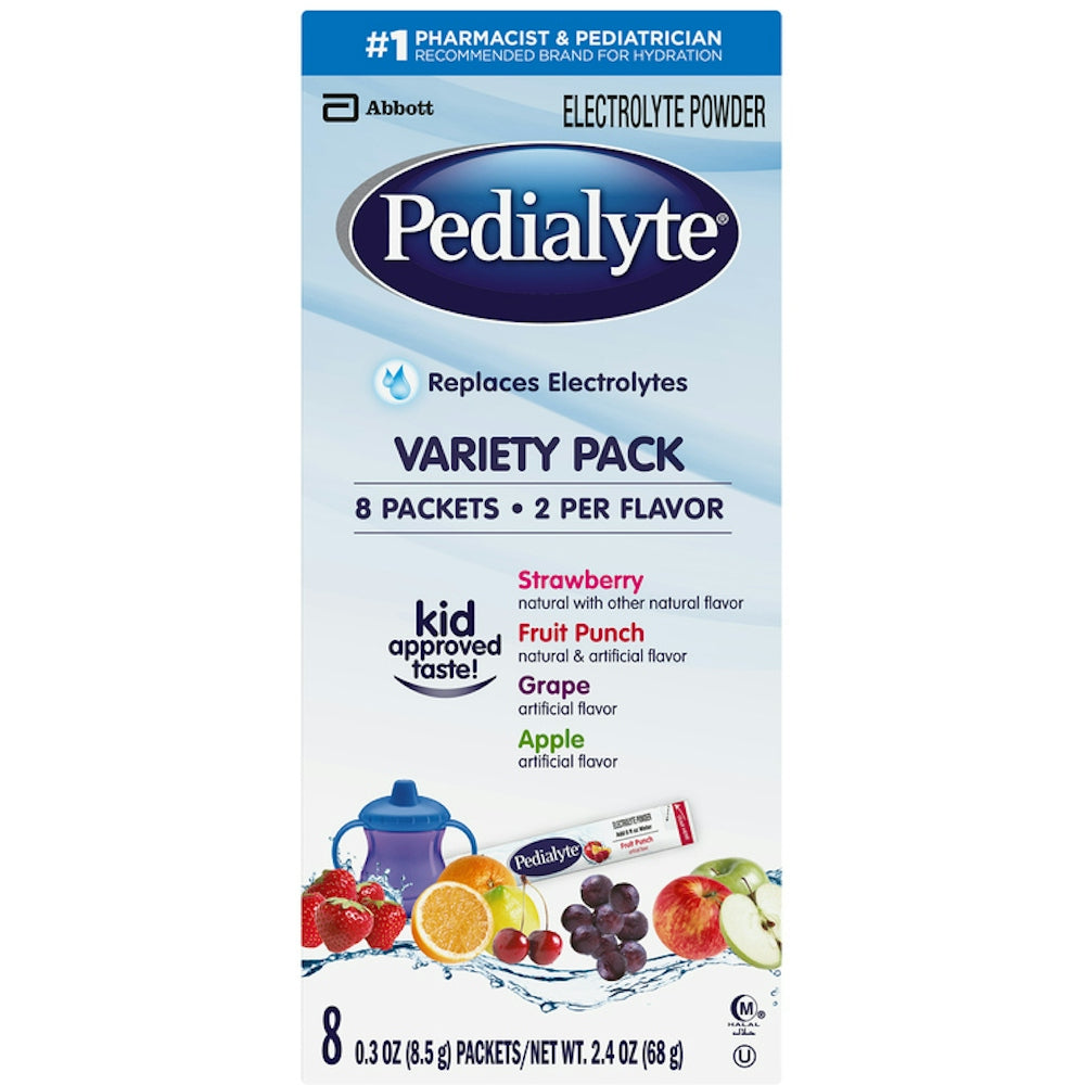 Pedialyte® Electrolyte Powder Variety Pack, 0.3 oz x 8-Pack