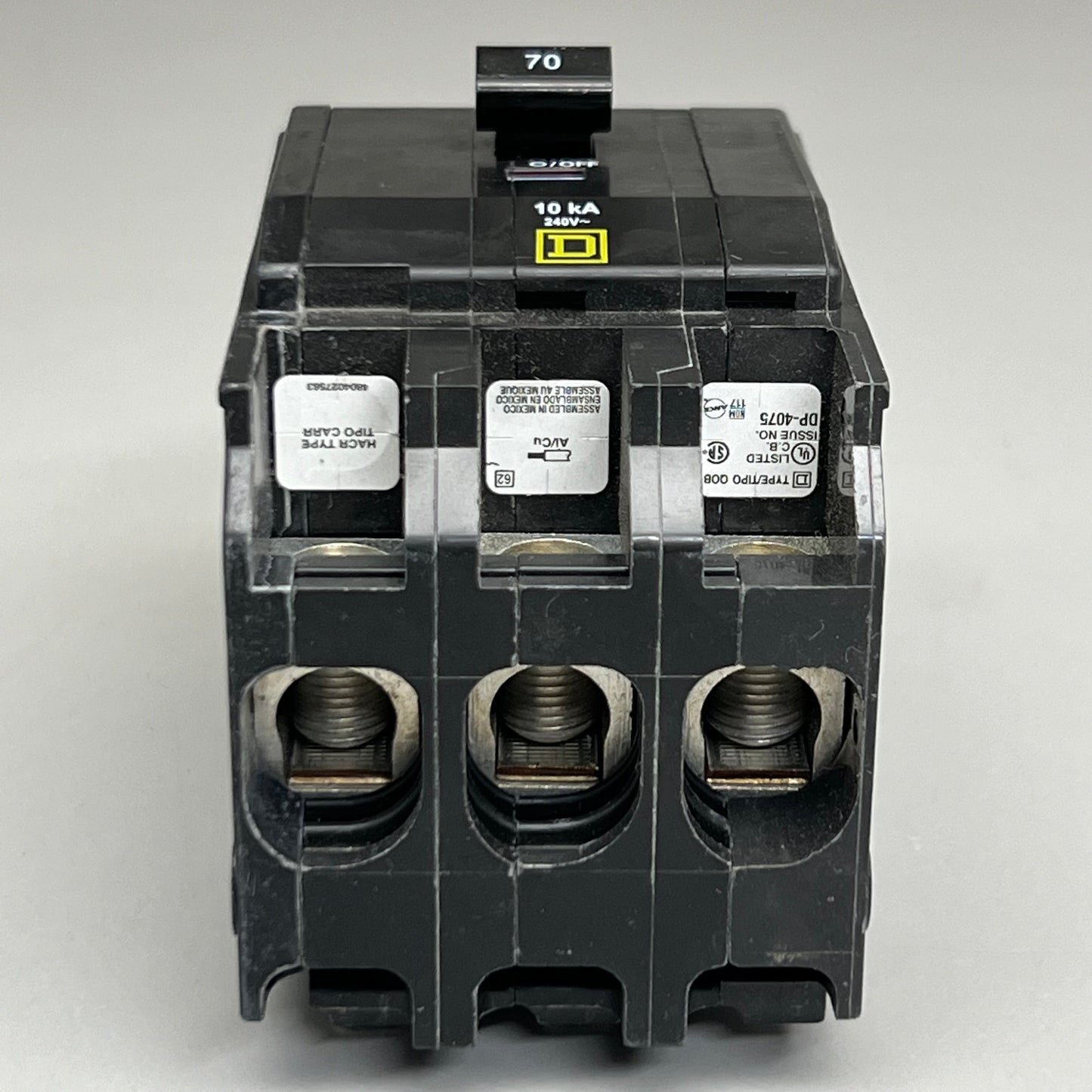 SQUARE D Bolt-on Circuit Breaker 70A-240V QOB370