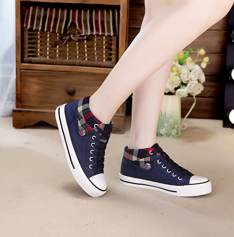 Style Loft Collection Plaid High-Top Canvas Steppers