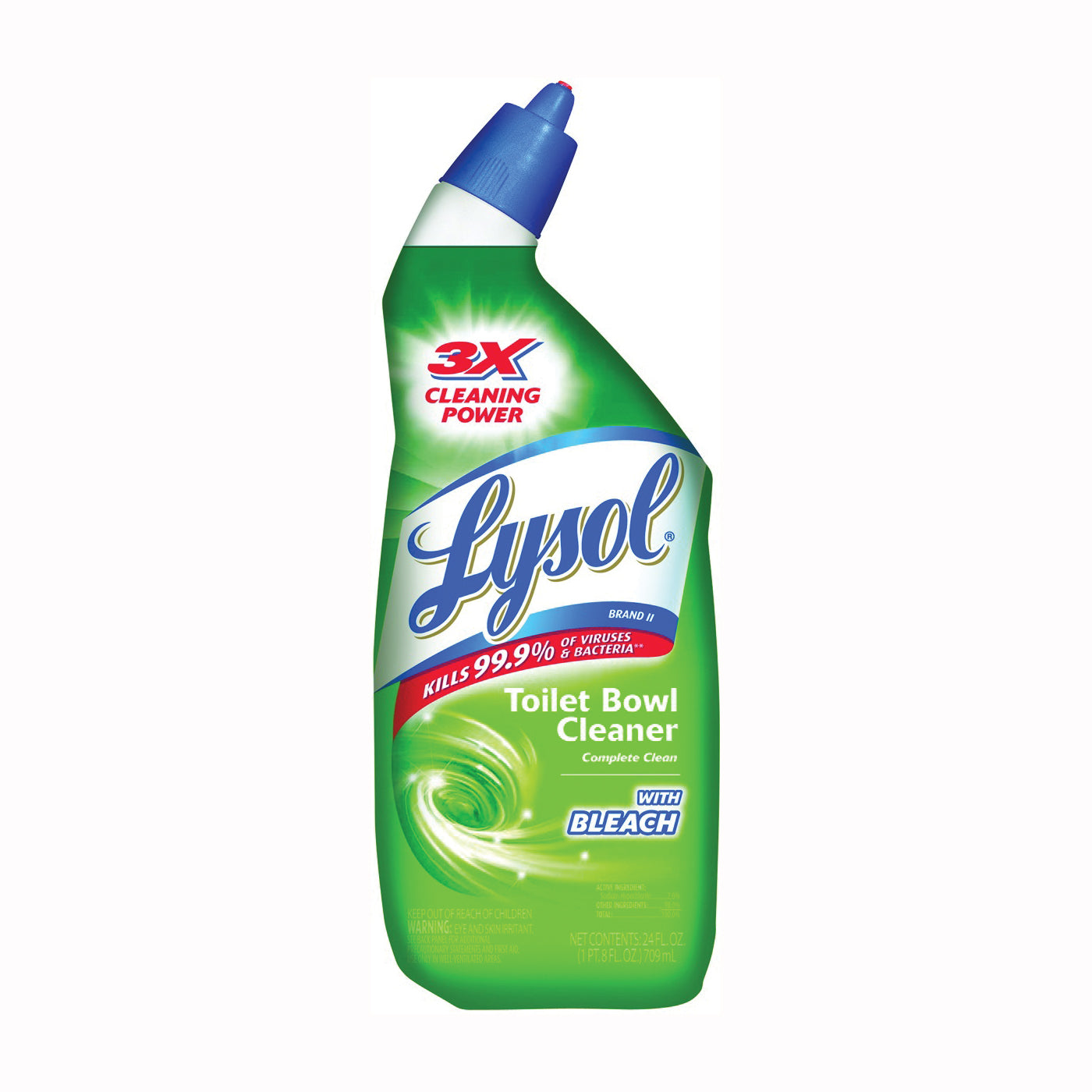 Lysol Disinfectant Toilet Bowl Cleaner With Bleach, Liquid, 24oz Bottle
