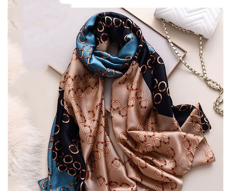 Western style thin silk style scarf winter warm shawl
