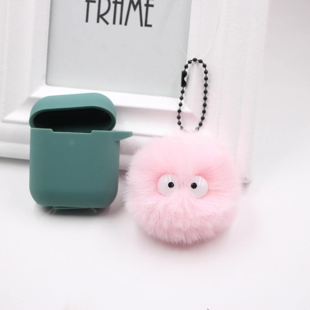 Spirited Away Dust Elf briquettes keychain pendant plush round student bag key pendant gift