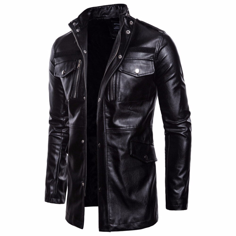 Men's Fashion Long Jacket with Four Pockets (B036)
