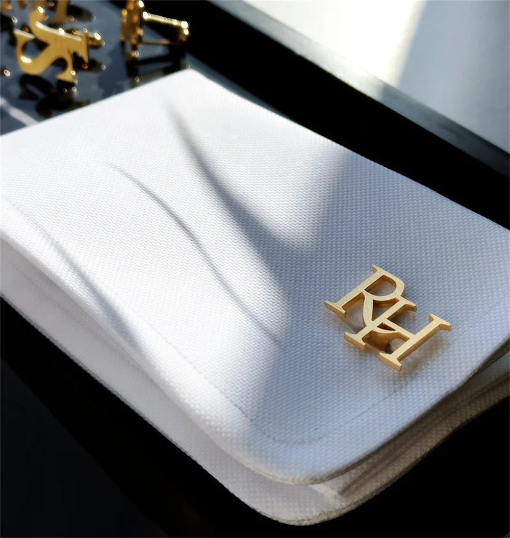 Frosted Name Abbreviation Cufflinks