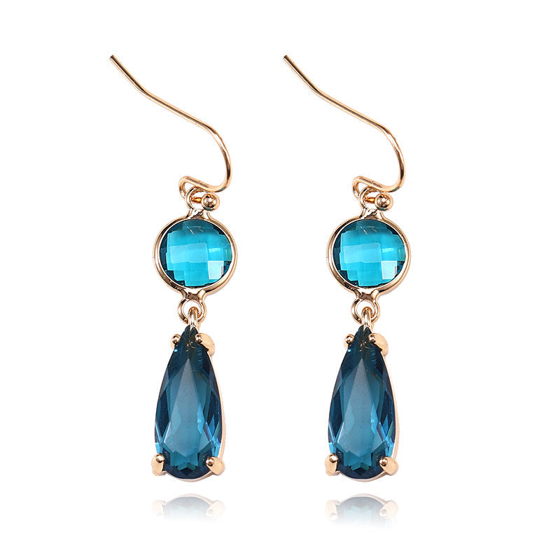 Copper Edging Multicolor Glass Crystal Earrings