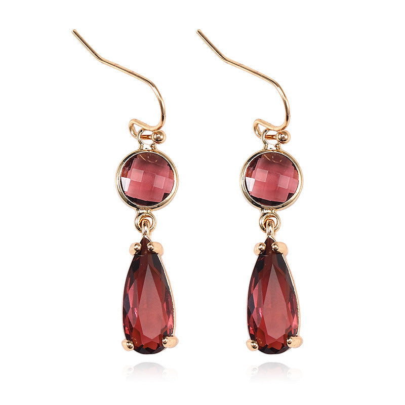 Copper Edging Multicolor Glass Crystal Earrings