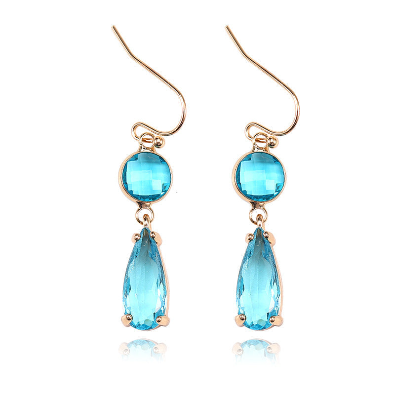 Copper Edging Multicolor Glass Crystal Earrings