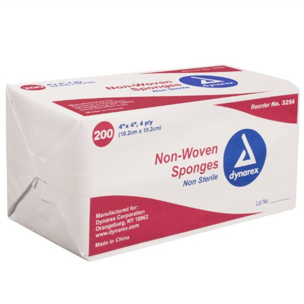Dynarex Non-Sterile Non Woven Sponge, 4x4 Inch