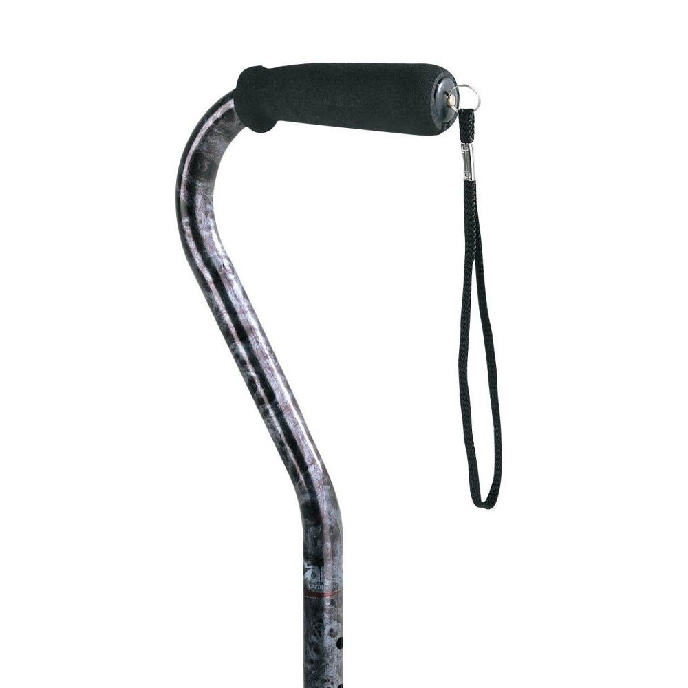 Carex Offset Designer Cane, Gray