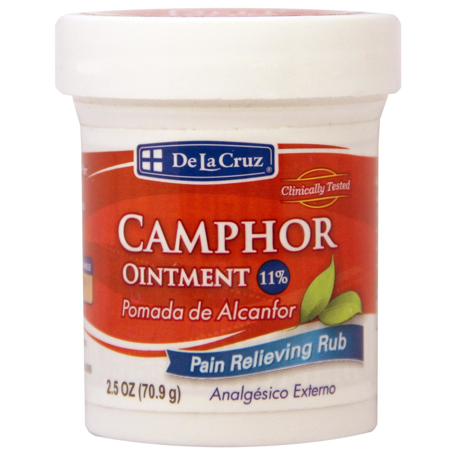 De La Cruz Camphor Ointment Pain Relieving Rub, 2.5 Oz