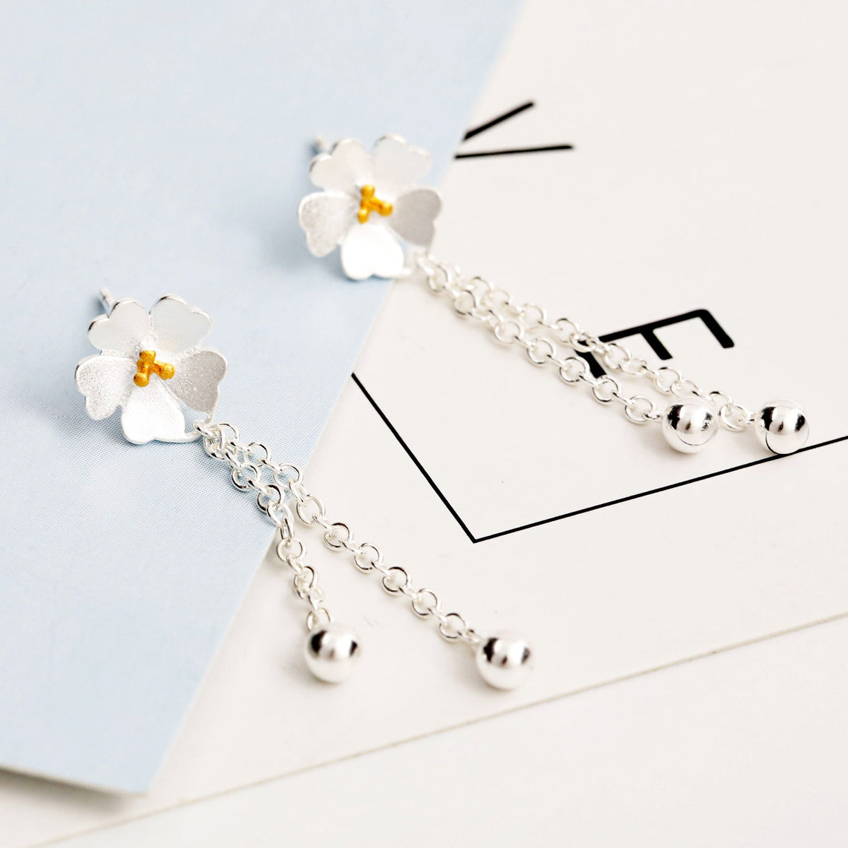 Sterling Silver Fashion Hundred Cherry Blossom Ear Jewelry