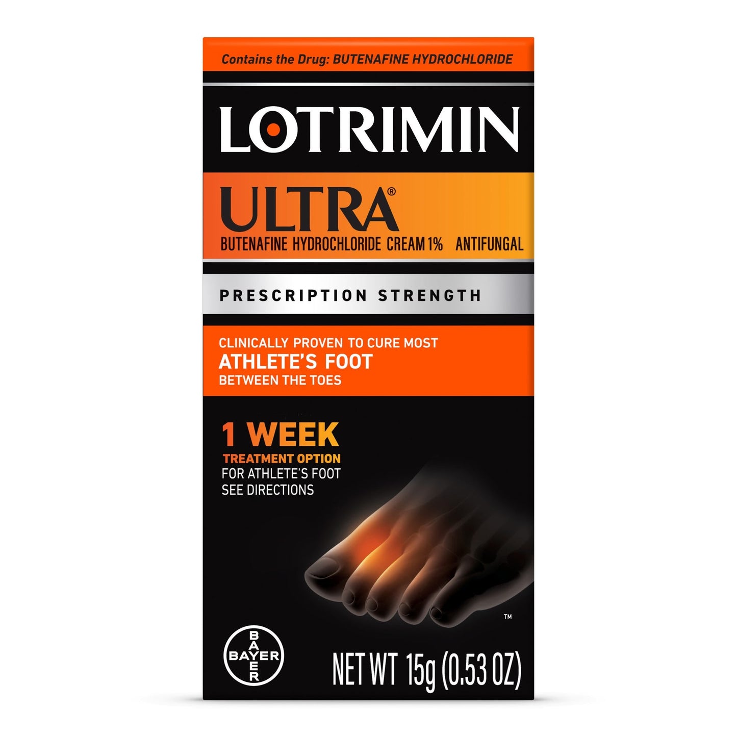 Lotrimin Ultra Athlete's Foot Antifungal Cream, 1-Week Treatment - 0.53 oz