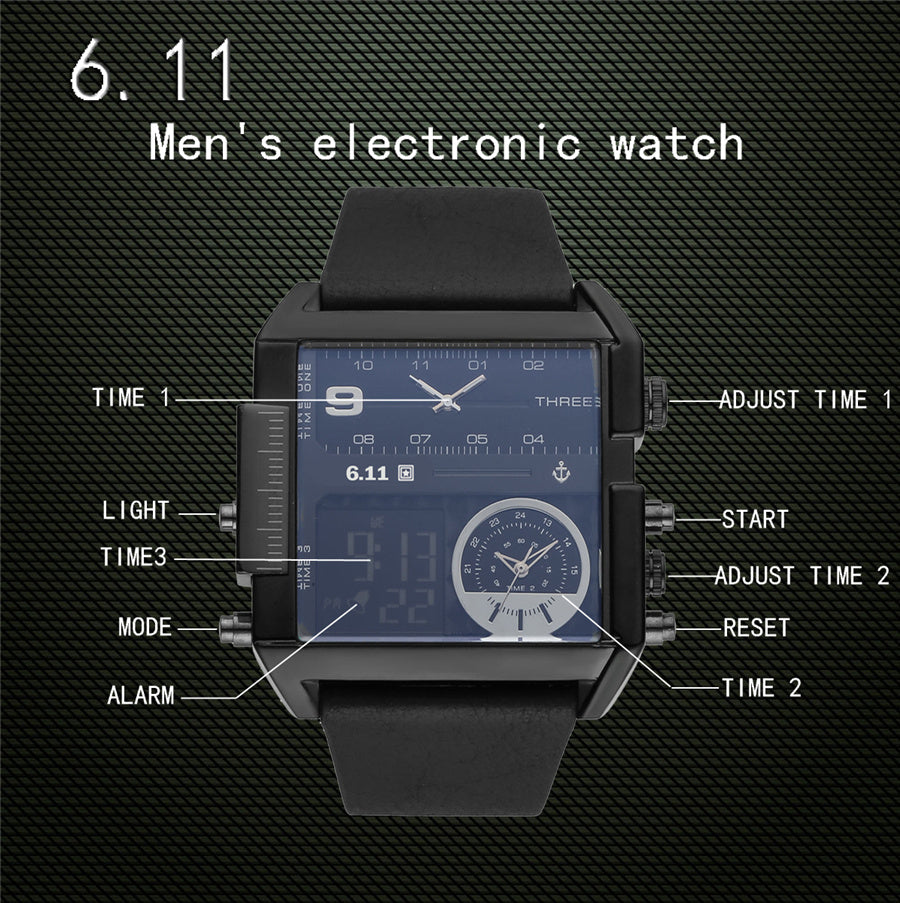 611 Date Countdown Waterproof Electronic Watch