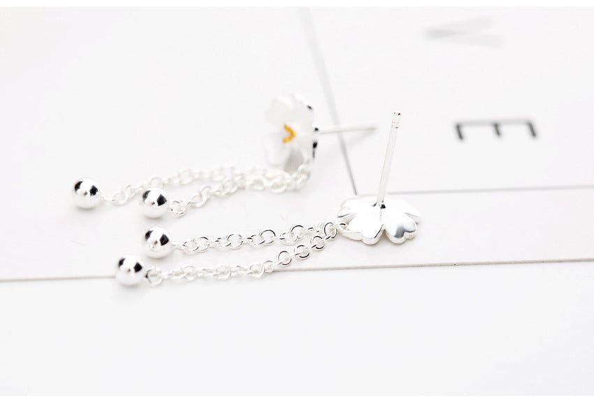 Sterling Silver Fashion Hundred Cherry Blossom Ear Jewelry